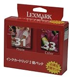 Lexmark 18C0540 31+33 �t�H�g+�J���[�J�[�g���b�W 2�p�b�N 18C0540