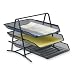 3 Tier Desk Tray, Steel Mesh, 10 3/4"x14 1/4"x11", BK (SPR90206) Category: Desk Trays