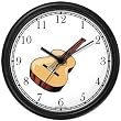 Acoustic or Acoustical Guitar - Musical Instrument Music Theme Wall Clock by WatchBuddy Timepieces (Black Frame)