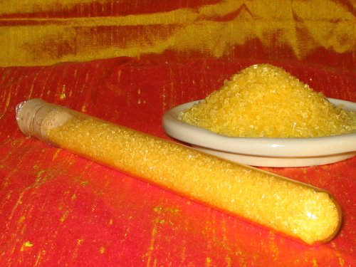RAINBOW YELLOW SUGAR in glass tube with cork - 70 Gr by Blessac