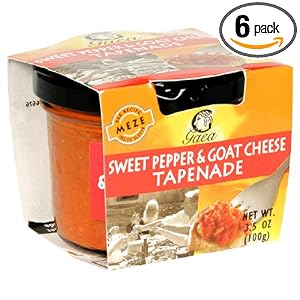 Gaea Sweet Red Pepper and Goat Cheese Tapenade, 3.5-Ounce Jars (Pack of 6) by Gaea