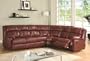 Burgundy Leather Sectional Recliner with Sleeper
