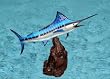 Taxidermy Quality 12" Fiberglass White Marlin Statue