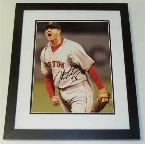 Jonathan Papelbon Autographed/Hand Signed Boston Red Sox 11x14 Photo CUSTOM FRAMED