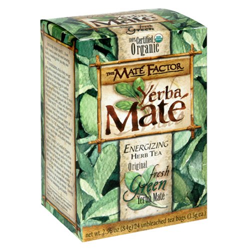 The Mate Factor Yerba Mate Energizing Herb Tea Bags, Original Fresh Green, 24-Count Boxes... by The Mate Factor