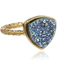 Dara Ettinger Triangle Agate Druzy Gold, Pool Ring