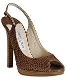 Jimmy Choo tan embossed leather 'Premier' slingbacks