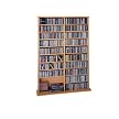 Oak Solid Wood Veneer CD/DVD/VHS Rack - CDV-1000