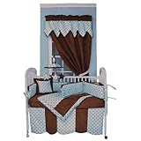 Hoohobbers 4-Piece Crib Bedding, Dots Blue