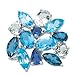Blue Topaz, Iolite and White Topaz Pin
