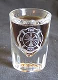 Fireman Firefighter Rescue Maltese Cross1-1/2 oz. Jumbo Etched Shot Glass