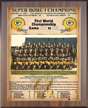 1966 Green Bay Packers Super Bowl Championship Team Photo Plaque (you choose color & size)