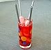 STAINLESS STEEL STRAWS 8L & Set of 4. Thin/Normal WIDTH! Also use for Stir Sticks Swizzles. Beverage, cocktail, drinking straw in silver metal. World's Best. Smooth no Groove...germ fighting straws**