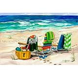 Beach Chairs 2 Outdoor Art by Sharon Kusha - 36x23
