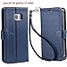 Arae Case Compatible for Samsung Galaxy s7 edge, [Wrist Strap] Flip Folio [Kickstand Feature] PU leather wallet case with ID&Credit Card Pockets (Blue)