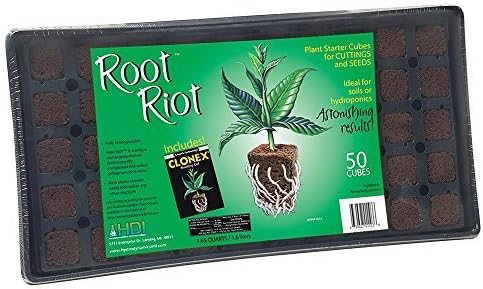 Hydrodynamics Root Riot Organic Plant Starter 50 Cube Tray + Clonex Gel by Root Riot