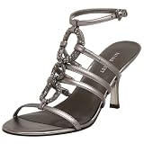 Nine West Women's Roxanne Sandal,Pewter/Dark Grey,10 M US