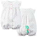 カーターズ Carter's ロンパース 前開き 半袖 女の子 綿100% Snap-Up Cotton Romper 12M (72-78cm) [並行輸入品]