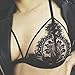 JUNKE Women Translucent Sheer Lace Strap Camisole Bra Bustier Underwear (S)