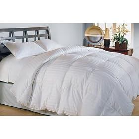 1200 Thread Count Full Size Siberian Goose Down Comforter 100% Egyptian Cotton 1200 TC - 750FP - 50Oz - Stripe White