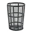 Steel Street Basket Waste Receptacle, Round, Steel, 48 gal, Black