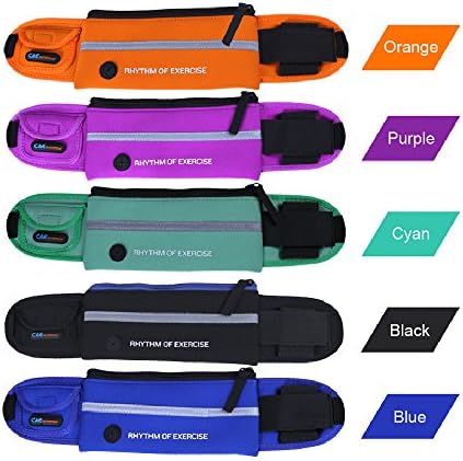 Running Belt, Multifunctional Zipper Pockets Water Resistant Waist Bag for Running Hiking Cycling Climbing Camping Travel, Compatible with All Iphone and Most Android Phones, Men & Women(black)