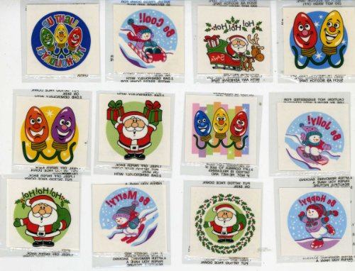 72 Christmas Holiday Temporary Tattoos
