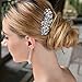 EVER FAITH® Bridal Flower Cream Simulated Pearl Clear Austrian Crystal Hair Comb