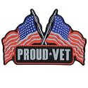 PROUD VET USA FLAGS 10" x 7" BACK PATCH VET Military REFLECTIVE For Biker Vest!!