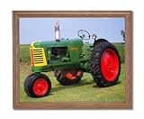 1953 Oliver Crop Farm Tractor Home Decor Wall Picture Oak Framed Art Print