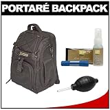Portare' Multi-Use Laptop /iPad/Digital SLR Camera Backpack Case (Black) + Cleaning Kit for Nikon D3100, D3200, D5000, D5100, D7000, D700, D800, D4 Digital SLR Cameras