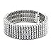 Mens Silver Tone Clear Cz Iced Out 6 Row Hip Hop Bracelet 8.5