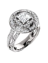 18K White Gold Princess Cut Diamond Ring -- LIFETIME WARRANTY