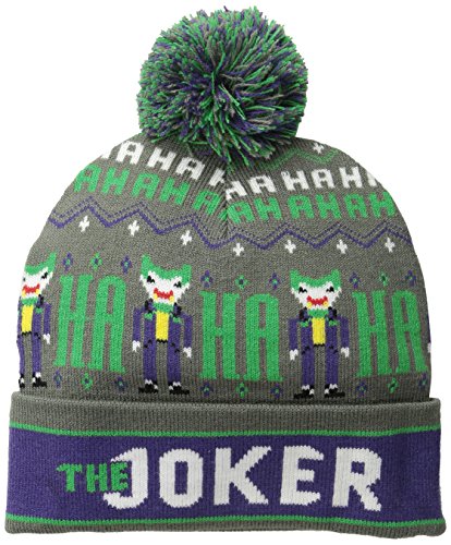 Batman Men's Joker Fair Isle Cuff Pom Beanie
