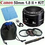 Canon EF 50mm f/1.8 II Camera Autofocus Lens + Deluxe Accessory Kit