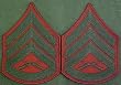 Green on Red USMC Chevrons - Staff Sergeant - Male