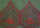 Green on Red USMC Chevrons - Staff Sergeant - Male