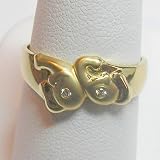 14K Elephant Heads Diamond Ring