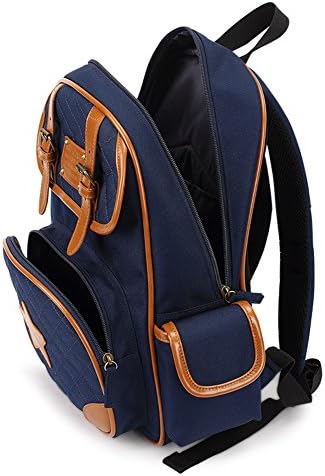 Ebrigoo Vintage Gentleman Style Backpack Kid Preschool Bookbag Child Nursery School Bag Boy Casual Travel Daypack With Nametag Pocket for Christmas Gift Thanksgiving Present Idea (Blue)