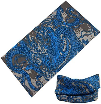 Chinese Dragon Blue Sports Outdoor Cycling Bicycle Multifunctional Sunscreen Scarves Mask