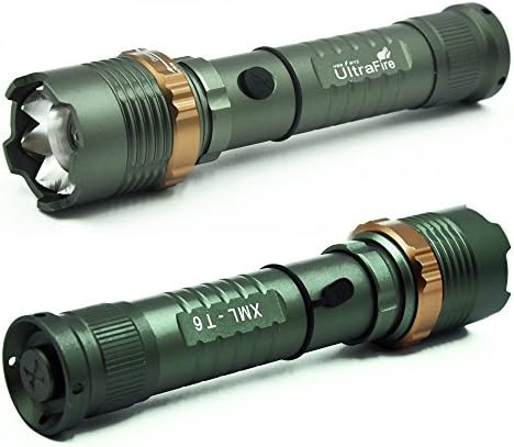 Ultra Bright 1200 Lumens Cree Xm-l T6 LED 5 Mode Tactical Flashlight Used for Self-defense or Emergency Rescue Hammer(Flashlight Only)
