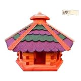 Vogelh�user gro�es Futterstation aus Holz Vogelhaus mit ROT + Gr�n B50r-gGOS ohne St�ndervon "BTV Batovi"