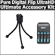 Ultimate Accessory Kit For The Pure Digital Flip Video Camera UltraHD Camcorder 3rd Generation FVU32120B, U32120W NEWEST MODEL Includes + Mini Tripod + 4 AAA Batteries And Charger Ultimate Accessory Kit For The Pure Digital Flip Video Camera UltraHD Camcorder 3rd Generation FVU32120B, U32120W NEWEST MODEL Includes + Mini Tripod + 4 AAA Batteries And Charger