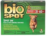 Bio Spot SPOT ON Flea and Tick Control for Dogs 31-60 lbs , 6 pack