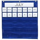 Pacon Monthly Calendar Pocket Chart, 25 x 28, Blue