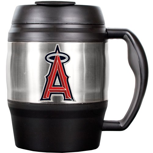 MLB Los Angeles Angels 52-Ounce Stainless Steel Macho Travel Mug with Bottle Opener