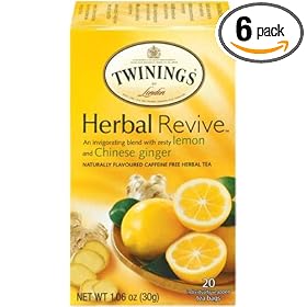 Twinings Revive Herbal Tea, Lemon & Chinese Ginger, 1.06-Ounce Boxes (Pack of 6)