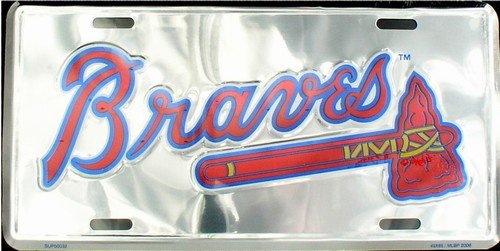 Atlanta Braves Chrome License Plate Frame MLB