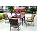 Darlee Malibu Granite Aluminum Outdoor Patio Dining Set With Cushions – 41 Inch Square – Antique Bronze