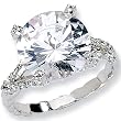Sterling Silver Round Cubic Zirconia Ring by Cheryl M